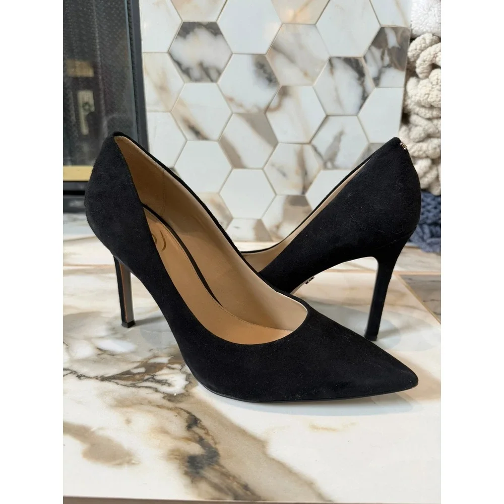 Sam Edelman Hazel Pumps Women Size 9 Black Suede Pointed Toe Stiletto Heels